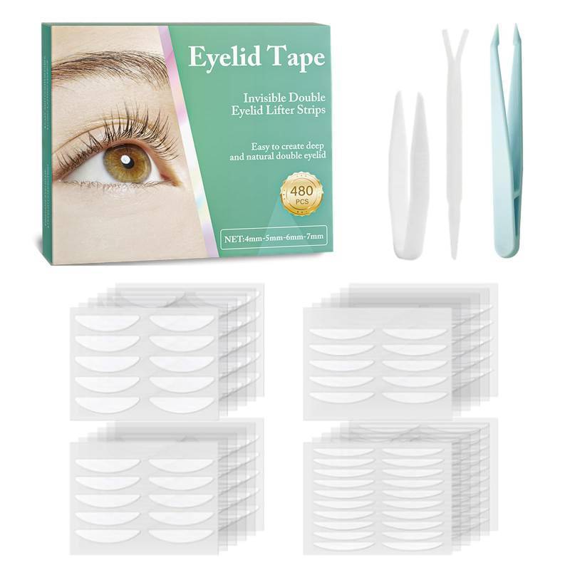 lot 7493 image: Eyelid Tape, 480PCS Eyelid Lifter Strips, Eyelid Tape for Hooded Eyes Invisible, Loose Skin Around The Eyes Without Surgery, Creating Deep, Natural-looking Eyelids Easily