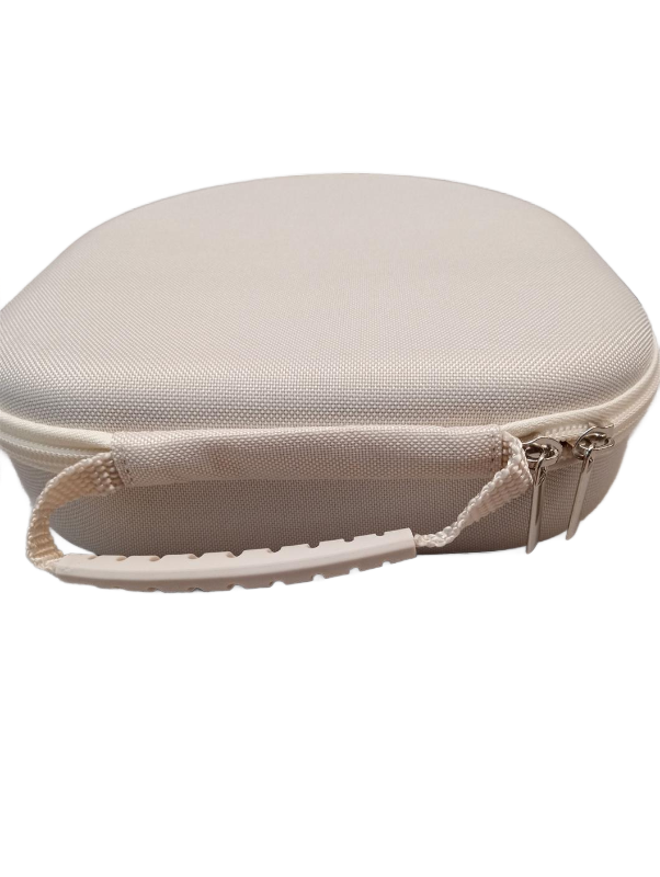 lot 7280 image: Round Zippered Travel Case with Mesh Interior Pocket and Ring Accessory for headphones