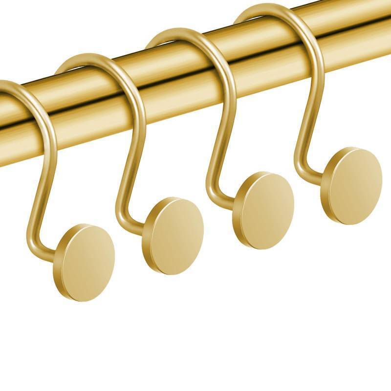 lot 7468 image: CHICTIE Gold Shower Curtain Hooks, Rustproof Shower Curtain Rings for Bathroom, Metal Shower Hooks for Shower Curtain Rod, Modern Decorative Shower Curtain Hangers Set of 12, Round Heavy Duty Design