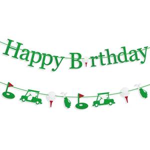 lot 8401 image: Gifloon Golf Birthday Banner, Golf Birthday Decorations, Pre-Strung