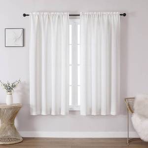 lot 8407 image: Chyhomenyc Bennet Linen Curtains 63 Inch Length 2 Panels, Faux Linen Textured Burlap Light Filtering Soft Rod Pocket Window Treatment Drapes for Living Room Bedroom, 40Wx63L Inch, Set of 2, Natural