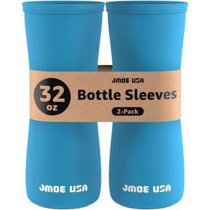 lot 8412 image: Jmoe USA 32oz Sleeve for Cirkul Water Bottle  Fits 32 oz Plastic and Stainless Steel Bottles  Neoprene Sweat Absorbing Material  Fitted Design  2-Pack  Insulated Cover (Blue)