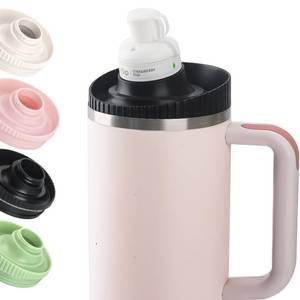 lot 8427 image: Taladad Tumbler Adapter for Stanley to Cirkul, Use Your Flavor Cartridges with Your Tumbler, for 40oz Stanley Quencher H2.0 Tumblers, BPA Free Plastic, Leak Proof (Black)