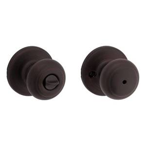 lot 8448 image: Kwikset Cove BedBath Knob in Venetian Bronze