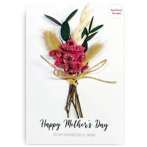 lot 8487 image: JMOST Mothers Day Card with Flower, Mothers Day Card for Mom from Daughter, Mothers Day Gifts for Mom Mini Bouquet Greeting Card Lavender