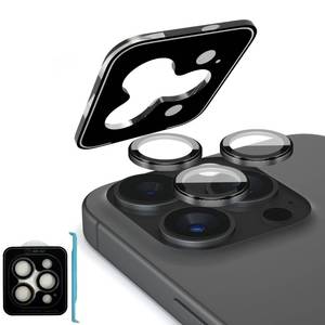 lot 8494 image: JFStene Camera Lens Protector for iPhone16 ProiPhone16 Pro Max Camera Cover 9H Tempered Glass Screen Protector Metal Individual Ring Camera Cover Drop Protection Case Friendly (Black Titanium)