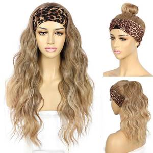 lot 8566 image: Ash Brown Synthetic Headband Wig Body Loose Wavy Wigs for Women 26 Inch - Retail $26