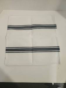 lot 8569 image: Set of 4 20 x 20 outdoor pillow covers with black stripes