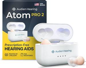 Audien Atom Pro 2 OTC Hearing Aids for Seniors & Adults - Retail: $200