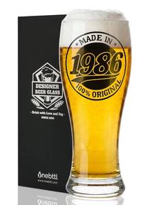 lot 8583 image: Onebttl 40th Birthday Gifts for Men, Beer Glass 15oz, 1986 Pint Glass, Funny 40 Year Old Gift Ideas for Him Dad Husband Brother Friend, Made in 1986 Beer Lover Party Present