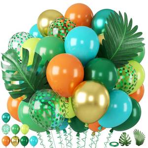 lot 8588 image: Dinosaur Balloons, Green Orange for Boys Jungle Safari Birthday Party