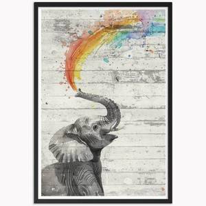 lot 8594 image: CKLEHYXI Funny Cute Vintage Elephant Puking Rainbow Watercolour Animal Canvas Wall Art Poster - Retro Family Aesthetics Wall Decor Prints Home Farmhouse Bathroom 12X16inch Unframed 4 prints