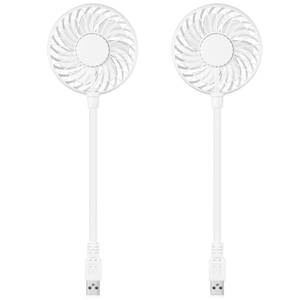 lot 8599 image: Tujoe 2 Pcs USB Fan, Mini Portable Desk Fan, White