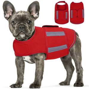 lot 9108 image: QBLEEV Dog Sweaters - Fleece Dog Vest with Reflective Jacket for Winter, XL