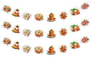 lot 7698 image: SHADOAMP Pasta Party Decorations, 3pcs Pasta Banner Garland Spaghetti Garland Hanging Decorations for Spaghetti Noodles Italian Pasta Birthday Baby Shower Party Supplies