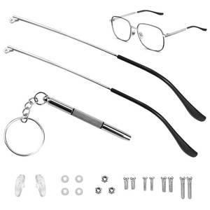 lot 7699 image: FERCAISH 1 Pair Eyeglass Replacement Arm, Universal Sunglasses Arm Legs Arm Replacement - Metal Glasses Replacement Temple for Sunglasses Eyewear Eyeglasses Repair (Silver)
