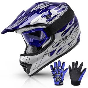 lot 8259 image: TCMT Youth Kids Dirt Bike Helmet DOT Approved Full Face Motocross Gear - S - Retail $50