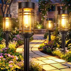 lot 8261 image: Ollny Solar Pathway Lights Outdoor 8 Packs, Solar Garden Lights IP65 Waterproof, LED Solar Powered Path Light Auto OnOff, Landscape Lighting for Yard Walkway Driveway Porch Outside Decor - Retail $36