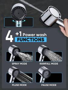 Cobbe Ion Drops Filtered Shower Head with Handheld, High Pressure 4+1 Spray Mode Showerhead with Filters, Built-in Power Wash for Hard Water - Remove Chlorine - Reduces Dry Itchy Skin, Chrome - Retail: $146