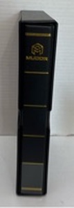 lot 8345 image: Muidor Black Storage Box with Gold Trim