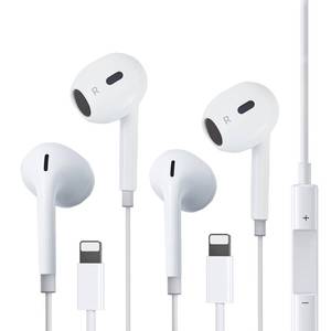 lot 8370 image: 2 Pack Wired Headphones for iPhone,Earbuds Earphones Built-in Microphone & Volume Control,Compatible with iPhone 14131211XRXSX87ProPro Max