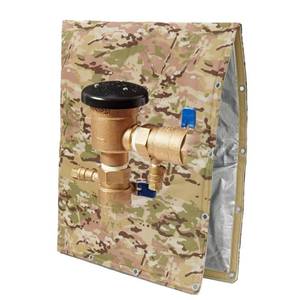 lot 8373 image: King Mills 5 Layer Sprinkler Covers for Outside, L-Shaped Opening Back Flow Covers for Winter Freeze and Intense Sun Protection. Outdoor Pipe Insulation Cover.Sand Camo 16x18in