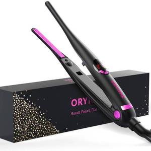 lot 8385 image: ORYNNE Small Flat Irons for Short Hair, 5s Ultra Fast Heat Up Pencil Flat Iron, Negative Ions Mini Flat Iron for Edges, 310 Travel Mini Hair Straightener with Digital Temp Control, Easy to Use