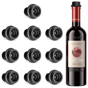 lot 8512 image: 10 Pieces Wine Stoppers, Reusable Food Grade Silicone Wine Bottle Stopper Leak Proof, Wine Corks Fit Almost Any Wine Bottles, Bottle Stoppers Keep Wine Fresher for Longer