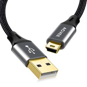 lot 8526 image: AGVEE 2 Pack 6.6ft Mini USB Cable, Durable USB-A to Mini-B Data and Charger