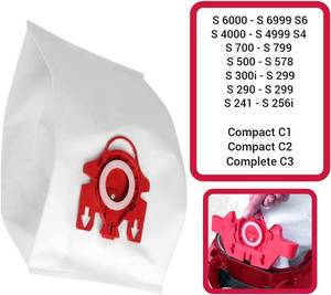 lot 8529 image: INKjetsclub Compatible Replacement for Miele FJM Vacuum Bag Type FJM, 8 Packs AirClean 3D Efficiency Dust Bag, Compact C1 C2 S Series Bags (8 & 2 Filters) - Retail $21
