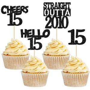 lot 8705 image: Gyufise 24Pcs Happy 65th Cupcake Toppers Glitter Sixty-five Straight Outta 1960 Cupcake Picks Cheers to 65 Years Birthday Cake Decorations for Happy 65th Birthday Anniversary Party Supplies Gold