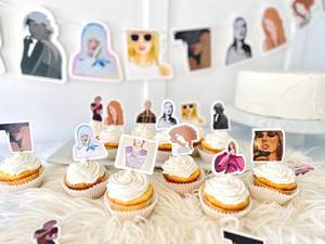 lot 8708 image: PartyKandy Party Decorations for Music Birthday Decorations, ERAS Cutout Cake Toppers, Backdrop Banner Wall Decor, and Party Supplies (25 Pcs)