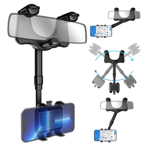 lot 8714 image: Rear View Mirror Phone Holder Rotatable and Retractable, Universal Mount, Cell Car 360