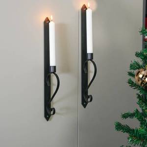 lot 8715 image: Black Wall Candle Holders Set of 2 Modern Candle sconces wall Decor Set of Two for Living Room Bedroom Dining Room Wall Decorations