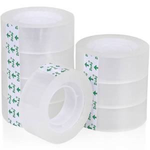 lot 8742 image: DOAY 8 Rolls Easy Tear Transparent Tape Refills - Gift Wrapping Tape for Dispensers - Crystal Clear, Effortless Tear, Strong Adhesion - Invisible Tape 34 in x 1000 in for Office, School, Home