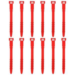 lot 8746 image: uxcell 12Pcs Silicone Cable Ties 4.5 Inch Reusable Wire Ties Elastic Cable Cord Organizer Straps for Cords Wire USB Charge Management Food Storage, Red