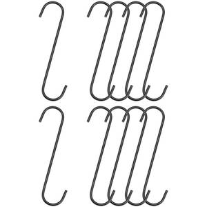 lot 8752 image: TOP-VIGOR 4Pcs S Hook, 200mm Hanging Hooks, Extra Long Non Slip Hangers, Kitchen Pot Pan Hanger Clothes Storage Rack for Bathroom, Bedroom, Closet, Office and Kitchen, Garden, Gold Tone