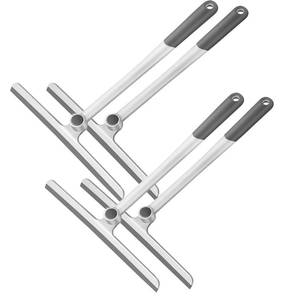 lot 8761 image: Window Squeegee, 4 Pack Shower Squeegee for Glass Doors Bathroom Mirror Windows Cars and Tile Walls, Silicone Plastic Squiggy Cleaner Tool 12 inch (4 Pack)