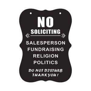 lot 8766 image: FXRN No Solitary sign for house, Door sign to keep solicitors away to stop unexpected guests.11x8in Acrylic premium durable easy, Can be hung or pasted, in offices, homes, or businesses