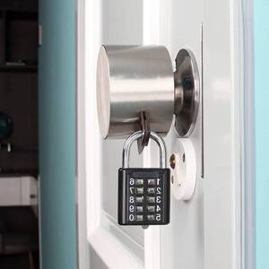lot 8776 image: 2. TEMEILI Drill-Free Security Cover, Stainless Steel Anti-Access Protector, Stops Rotation & Keyhole Entry for Apartment Scenarios