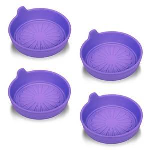 lot 8781 image: SINGARO Car Cup Holder, 4-Pack Silicone Car Coasters, Universal Non-Slip Recessed Car Interior Accessories (Flower Purple)
