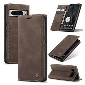 lot 8786 image: Narsbean for Google Pixel 8 Pro Case, Leather Magnetic Folio Cover with Card Holder, Kickstand - TPU Shockproof Durable Protective Case for Google Pixel 8 Pro (Coffee)