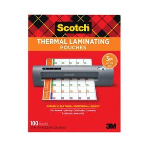 lot 8790 image: Scotch Thermal Laminating Pouches  100 Count  8.5  x 11   3 mil Thick