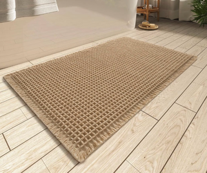 lot 8823 image: Upgraded Waffle Bath Mat Ultra Absorbent Non Slip Bathroom Mat, Yellowwhite, Quick Dry Washable Bathroom Rugs, Extra Soft Decorative Bath Rugs for Bathroom Floor, Beside Tub and Shower
