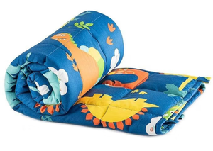 lot 8826 image: Sivio Cotton Weighted Blanket for Sleeping, 36x48 5 lbs, Blue Dinosaur Cooling, Breathable and Soft Filled with Glass Beads Washable Heavy Throw for Calming, Sleep and Nap