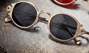 lot 8910 image: Vintage Round Steampunk Sunglasses Gothic Metal Frame Cosplay Glasses Retro Victorian Eyewear Festival Fashion-polar ace