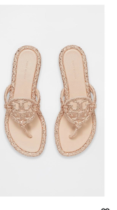 lot 8924 image: Tory Burch Womens Miller Knotted Pave Sandals rose pink  size 37(6.5)  - Retail $300