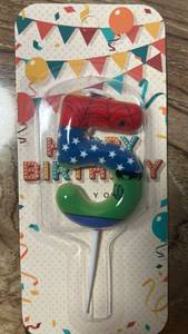 lot 8928 image: Number 5 Birthday Candle Novelty Candle Red Blue Green super hero