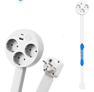 lot 8929 image: Electrical Wall Plug Rotates Outlet Extender AdjustableLength Power Outlets Extender Power Socket For Nightstand - Retail $154