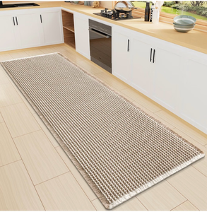 lot 8939 image: Smiry Waffle Bath Mat 47X16, Soft Absorbent Bathroom Rugs, yellow and white Non Slip Machine Washable Quick Dry Bath Rugs for Bathroom Floor, Tub, Shower, Home Decor Accessories - Retail $39